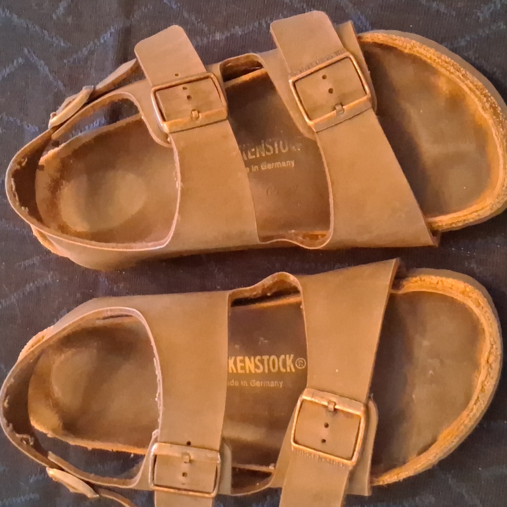 Birkenstock Unisex Suede Leather Brown Sandals Size 41 USA 10 Womens, 8 Mens